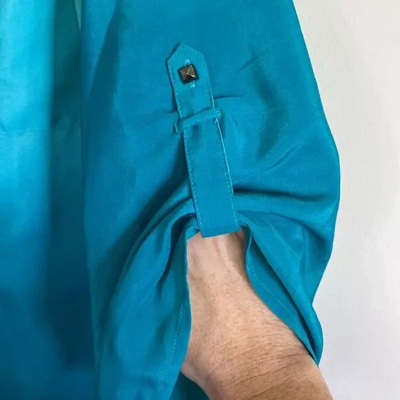 Como Petite Green Ombre Blouse M - Picture 5 of 6